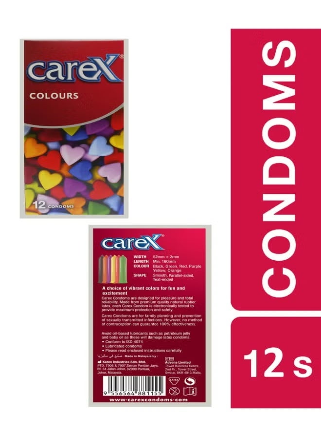 CAREX COLOURS CONDOM 12'S - Image 2